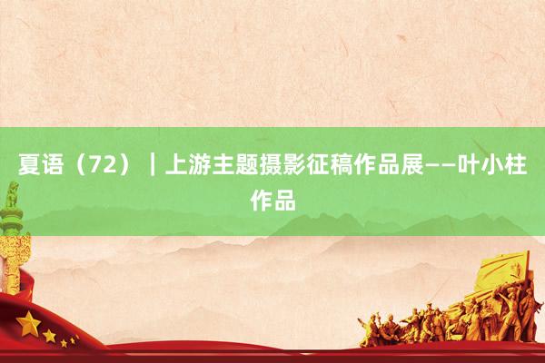 夏语（72）｜上游主题摄影征稿作品展——叶小柱作品