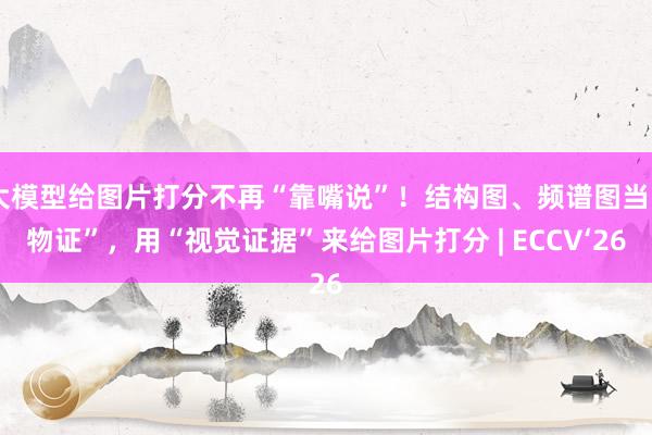 大模型给图片打分不再“靠嘴说”！结构图、频谱图当“物证”，用“视觉证据”来给图片打分 | ECCV‘26
