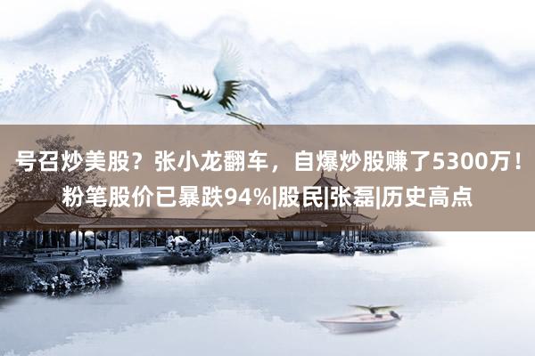 号召炒美股？张小龙翻车，自爆炒股赚了5300万！粉笔股价已暴跌94%|股民|张磊|历史高点