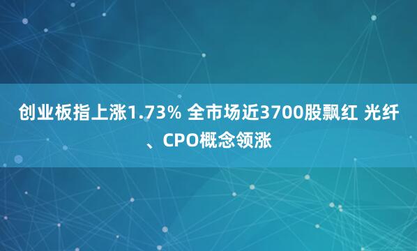 创业板指上涨1.73% 全市场近3700股飘红 光纤、CPO概念领涨