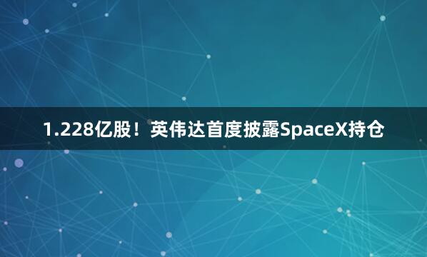1.228亿股！英伟达首度披露SpaceX持仓