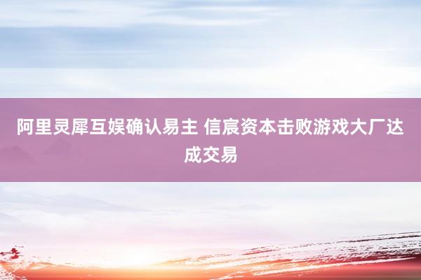 阿里灵犀互娱确认易主 信宸资本击败游戏大厂达成交易