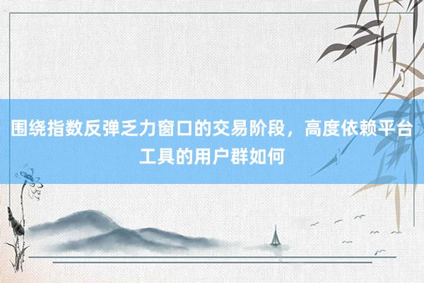 围绕指数反弹乏力窗口的交易阶段，高度依赖平台工具的用户群如何