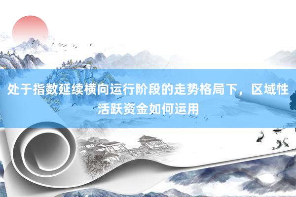 处于指数延续横向运行阶段的走势格局下，区域性活跃资金如何运用