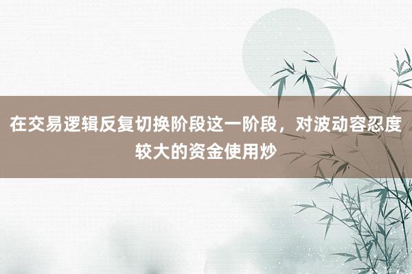 在交易逻辑反复切换阶段这一阶段,对波动容忍度较大的资金使用炒