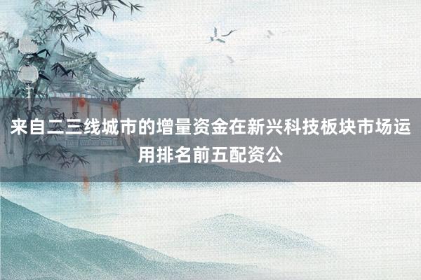 来自二三线城市的增量资金在新兴科技板块市场运用排名前五配资公