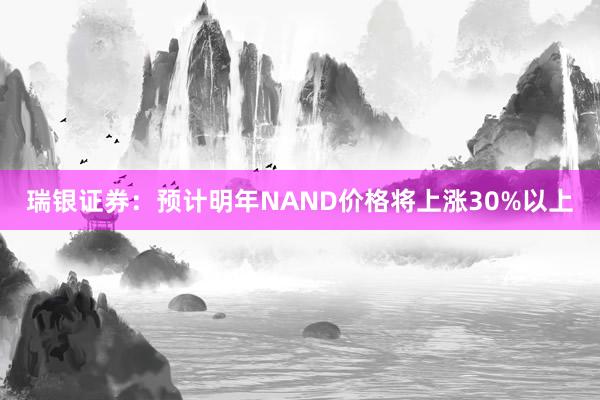 瑞银证券:预计明年NAND价格将上涨30%以上