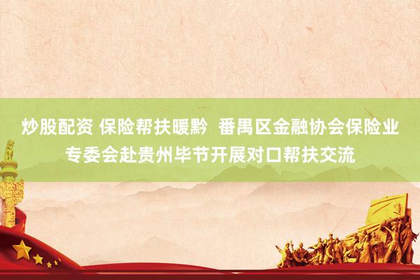 炒股配资 保险帮扶暖黔  番禺区金融协会保险业专委会赴贵州毕节开展对口帮扶交流